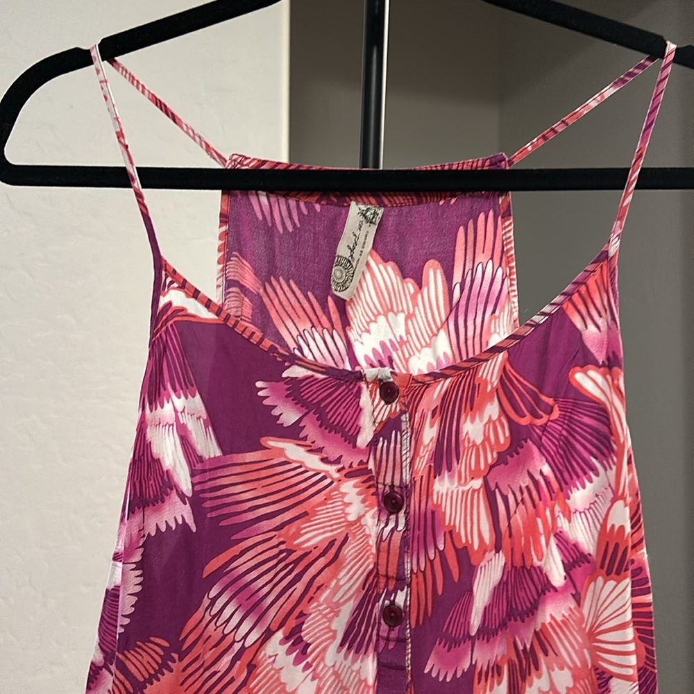 FREE PEOPLE Purple, White and Orange Summer dress with pockets Size Medium - Picture 3 of 14